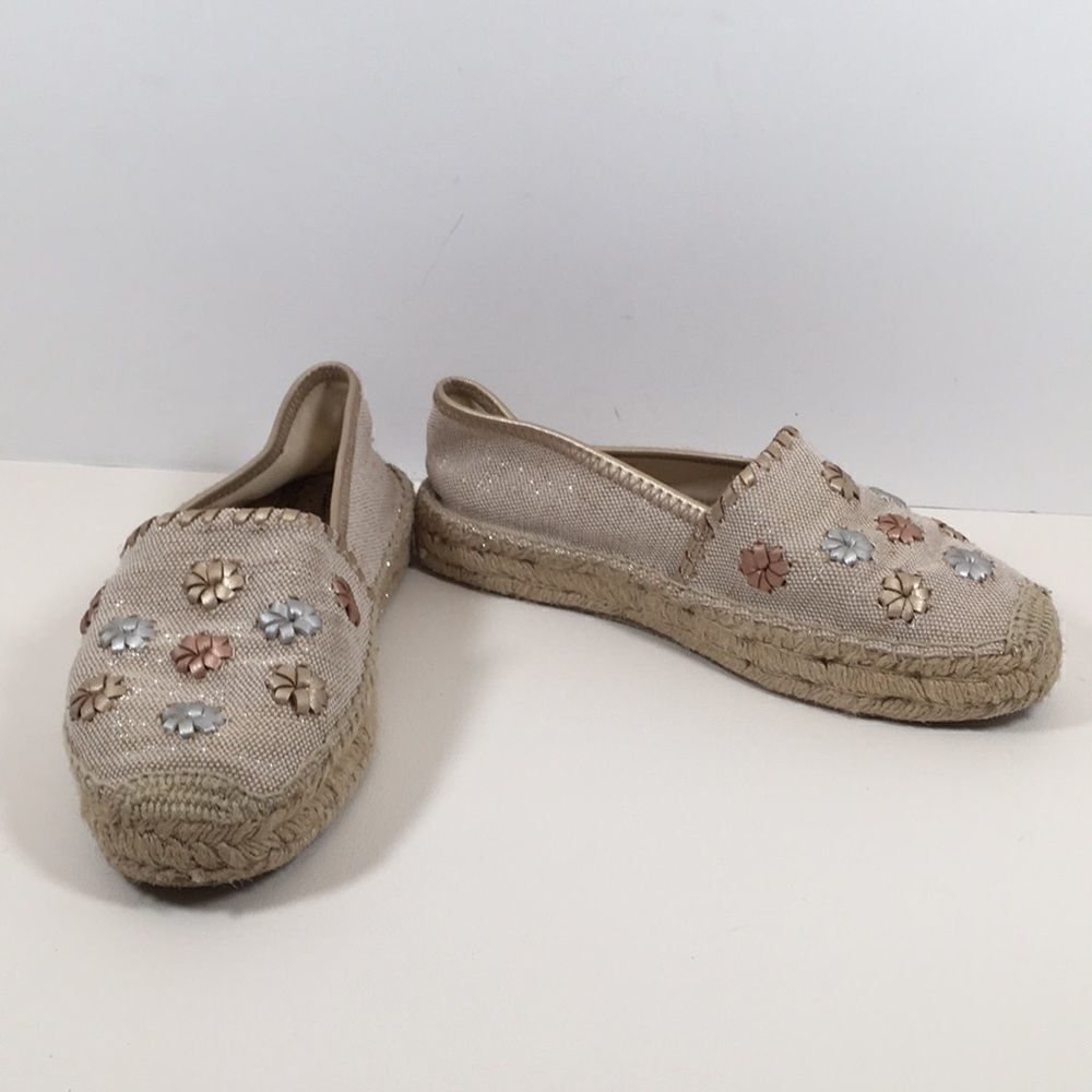 Jack Rogers Palmer Canvas Espadrilles Metallic Size 8